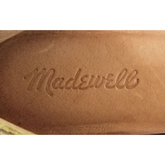 MADEWELL The Cory Flat Snake Embossed Leather Sz 6.5 Light Umber Slip On Shoes - Picture 3 of 13